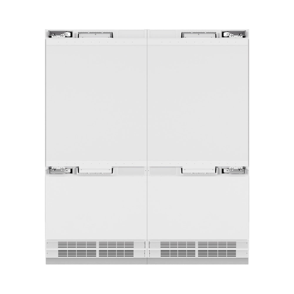 ZLINE Autograph Edition 72-inch refrigerator, panel ready with bright white interior and matte black accents RBITZ-72-MB, front view
