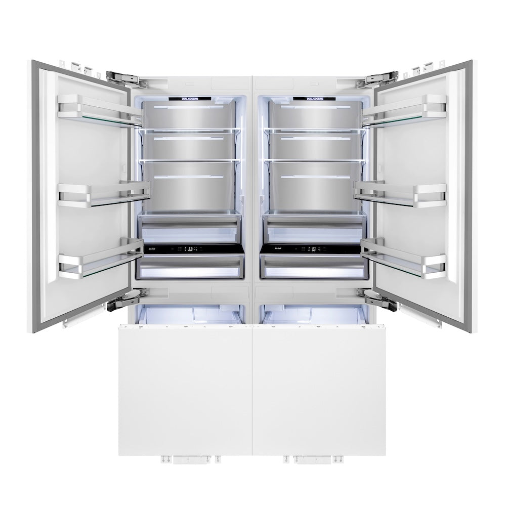 ZLINE 60-inch refrigerator, panel ready with bright white interior RBIV-60, front view