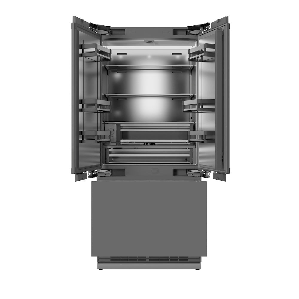 ZLINE 36-inch refrigerator, panel ready with stainless steel interior SRBIV-36