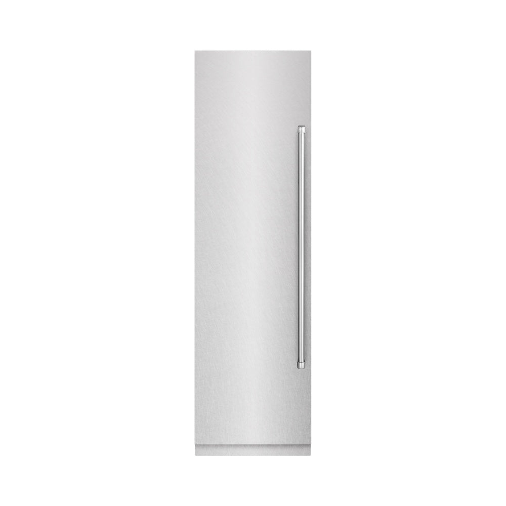 ZLINE 24-inch freezer in satin stainless steel with graphite gray interior RCFV-SN-24, front view