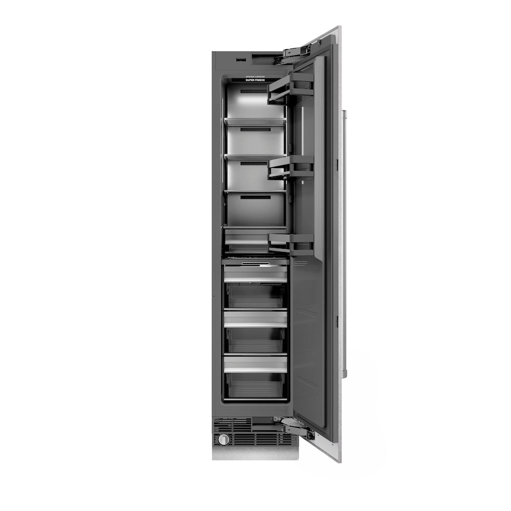 ZLINE 18-inch freezer in satin stainless steel with graphite gray interior RCFVR-SN-18