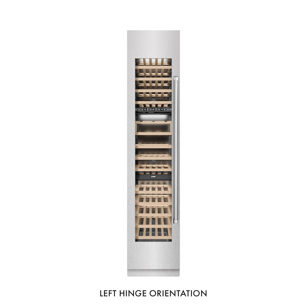 ZLINE 18-inch wine cooler in satin stainless steel with graphite gray interior RCWVL-SN-18
