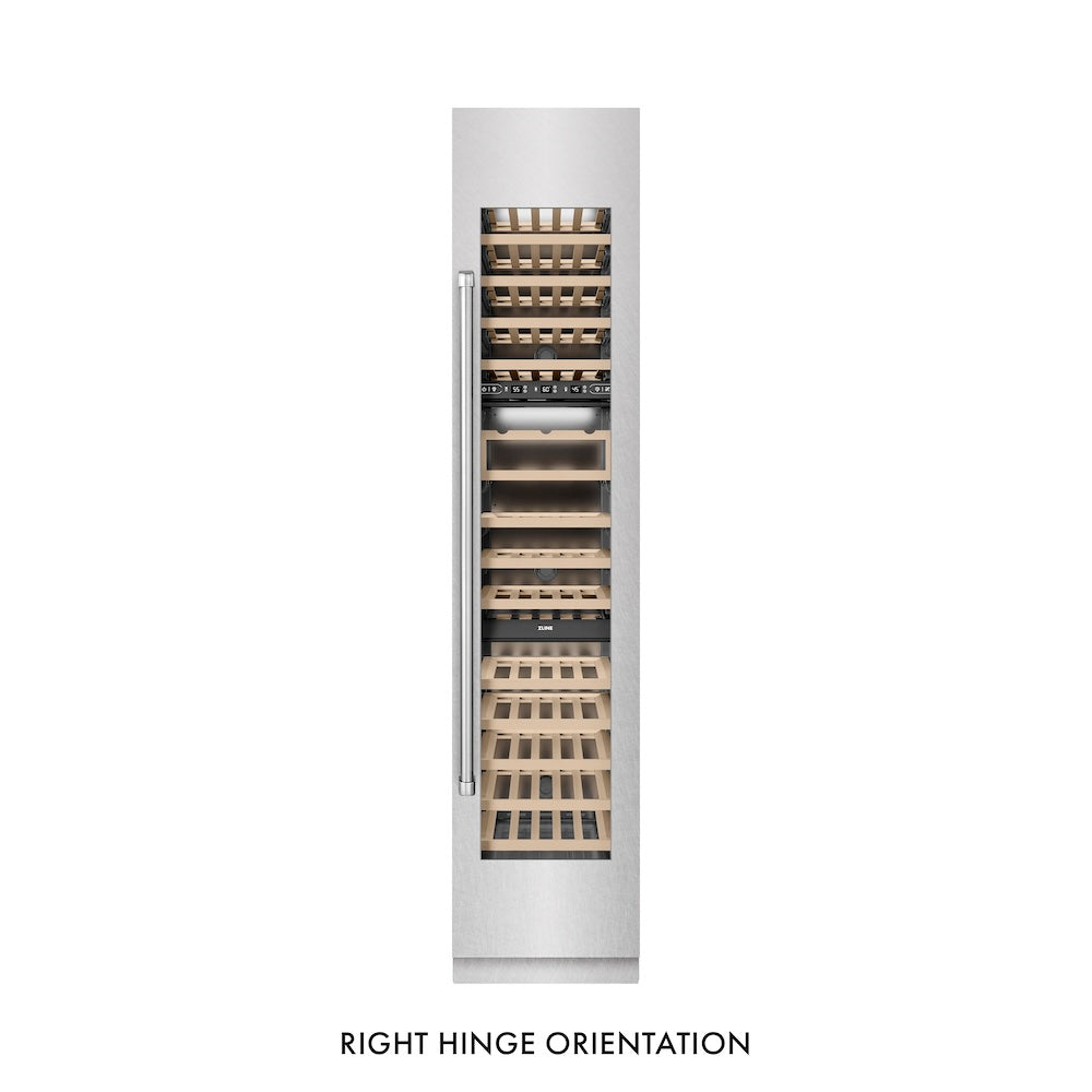 ZLINE 18-inch wine cooler in satin stainless steel with graphite gray interior RCWVR-SN-18