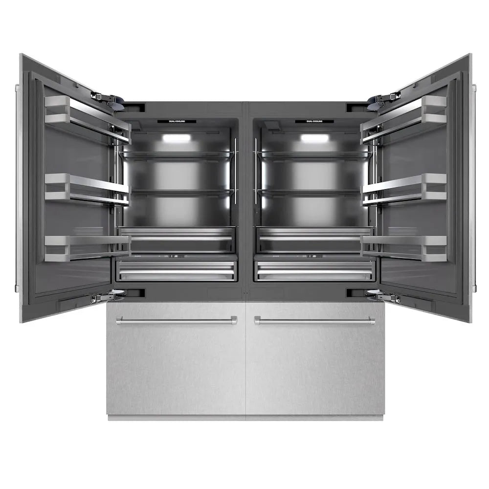 ZLINE 72-inch refrigerator in satin stainless steel with graphite gray interior GRBIT-SN-72