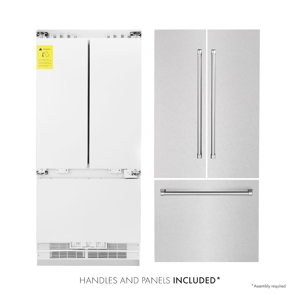 ZLINE 36-inch refrigerator in satin stainless steel with bright white interior RBIV-SN-36, front view
