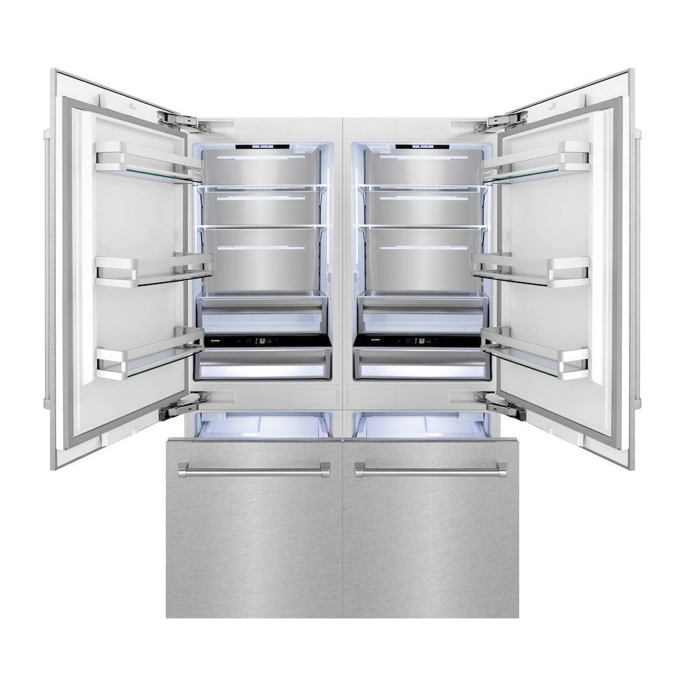 ZLINE 60-inch refrigerator in satin stainless steel with bright white interior RBIV-SN-60, front view