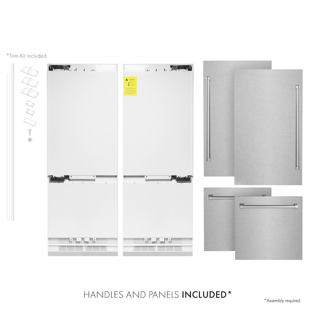 ZLINE 60-inch refrigerator in satin stainless steel with bright white interior RBIV-SN-60, front view