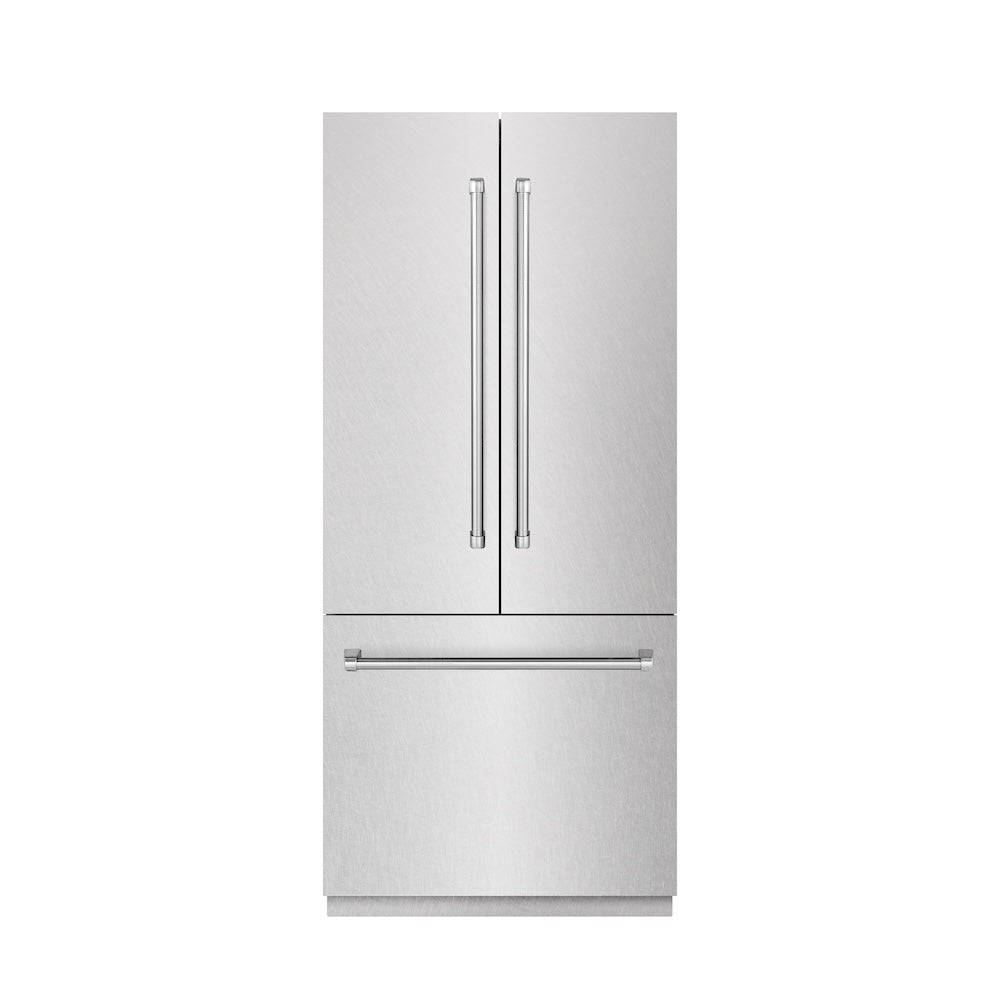 ZLINE 36-inch refrigerator in satin stainless steel with stainless steel interior SRBIV-SN-36, front view