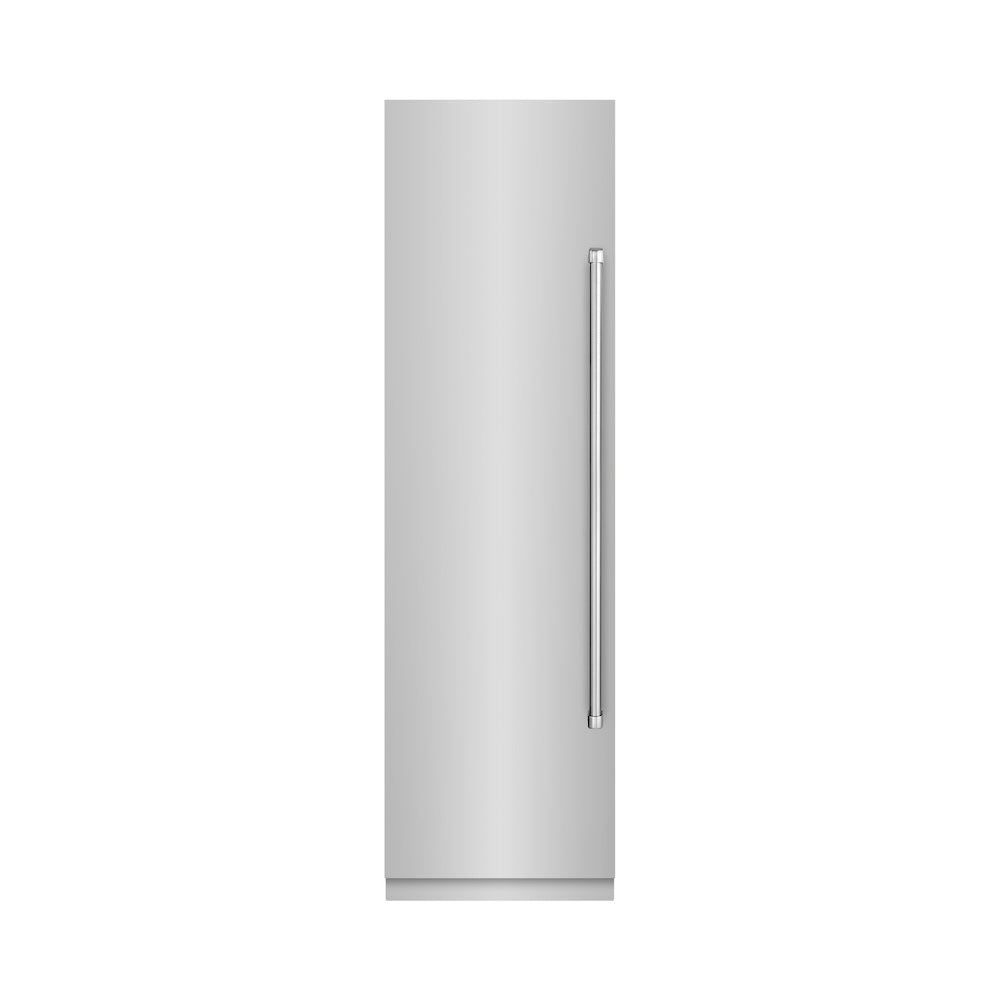ZLINE 24-inch freezer in stainless steel with graphite gray interior RCFV-304-24, front view