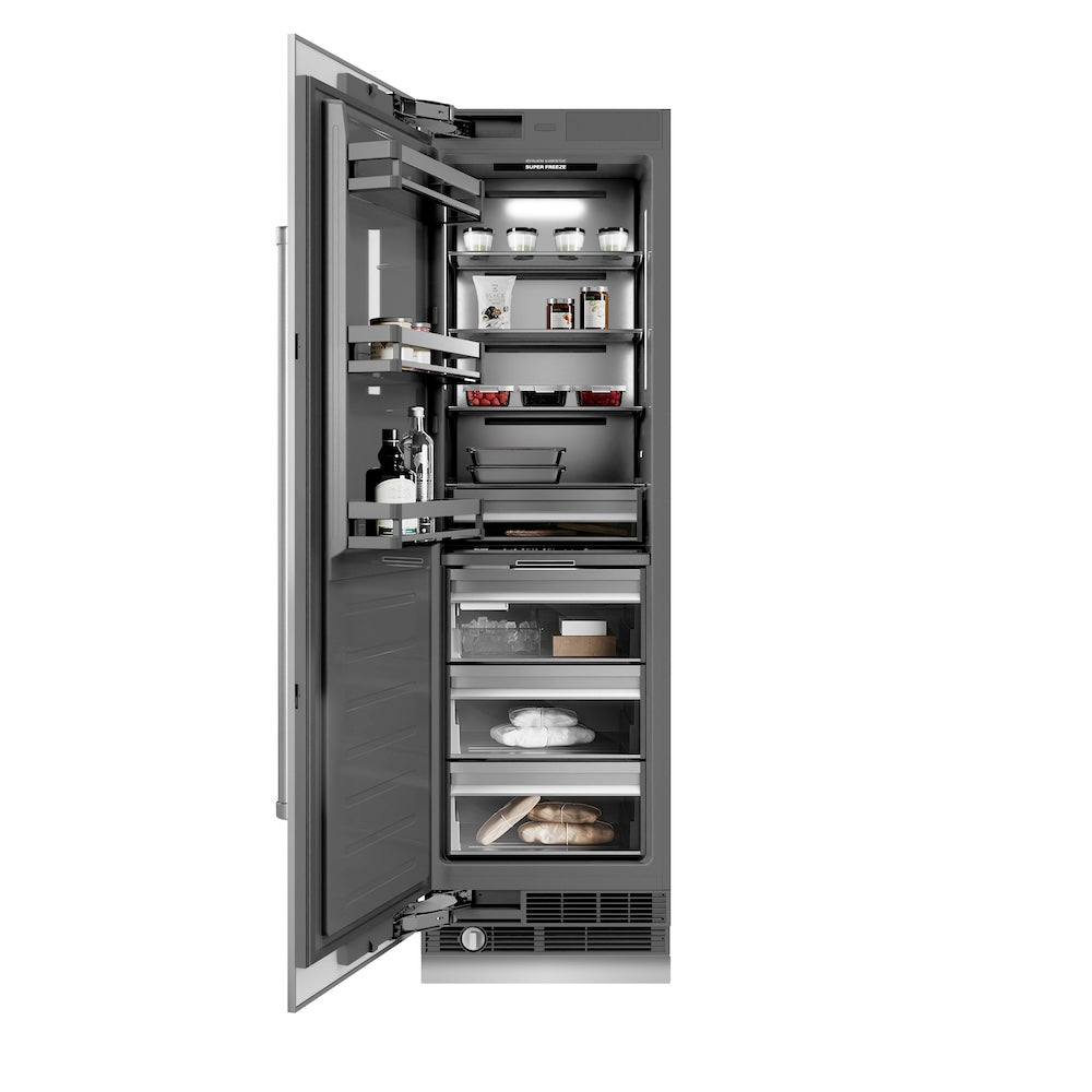 ZLINE 24-inch freezer in stainless steel with graphite gray interior RCFV-304-24, front view