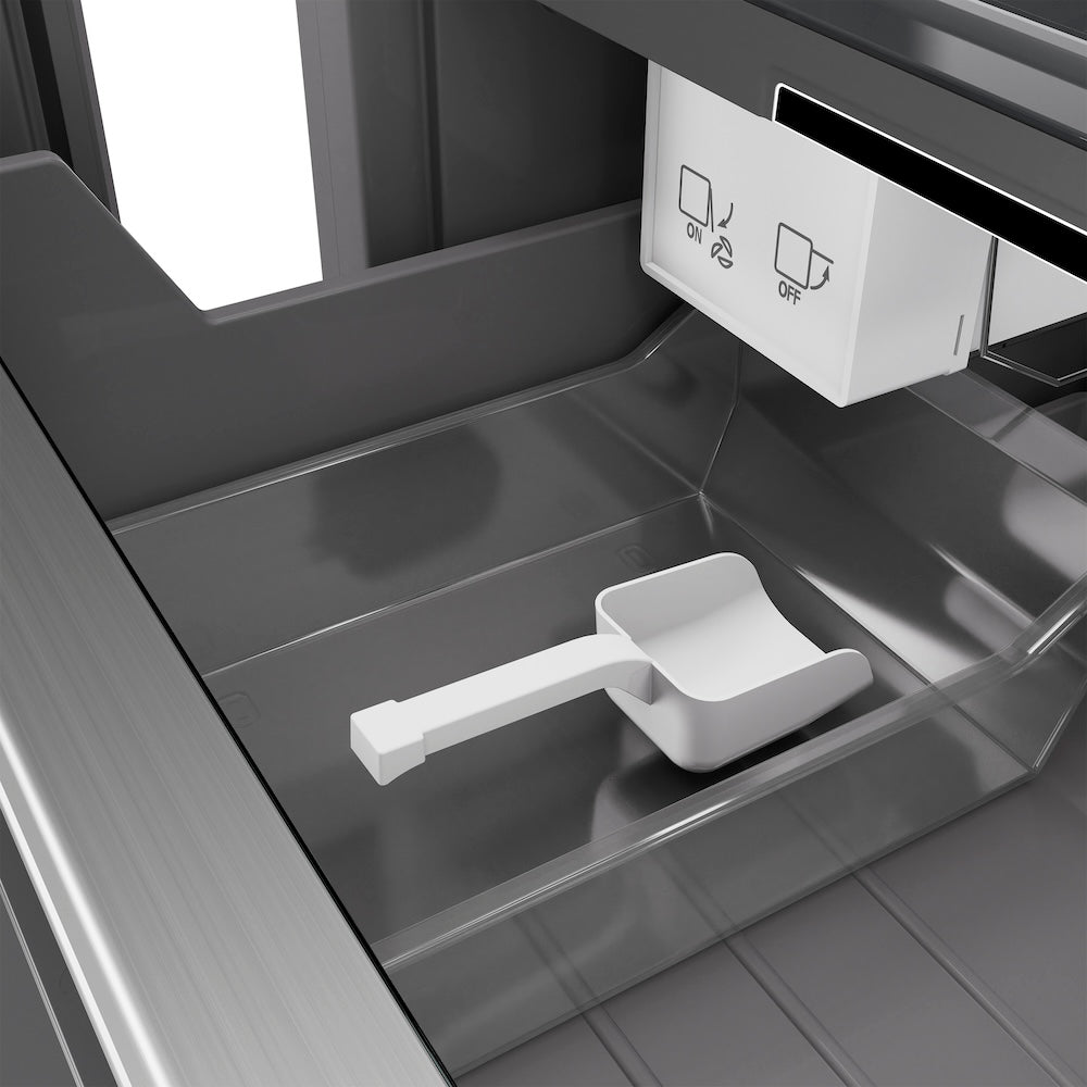 ZLINE Autograph Edition 24-inch freezer in stainless steel with graphite gray interior and champagne bronze accents RCFVZ-304-24-CB, detail
