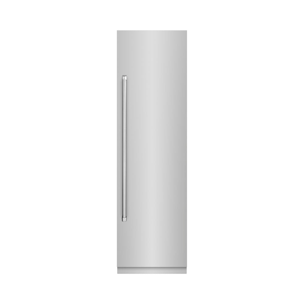 ZLINE 24-inch refrigerator in stainless steel with graphite gray interior RCRV-304-24, front view