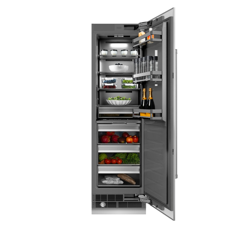 ZLINE 24-inch refrigerator in stainless steel with graphite gray interior RCRV-304-24, front view