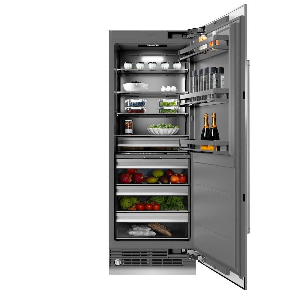 ZLINE 30-inch refrigerator in stainless steel with graphite gray interior RCRV-304-30, front view