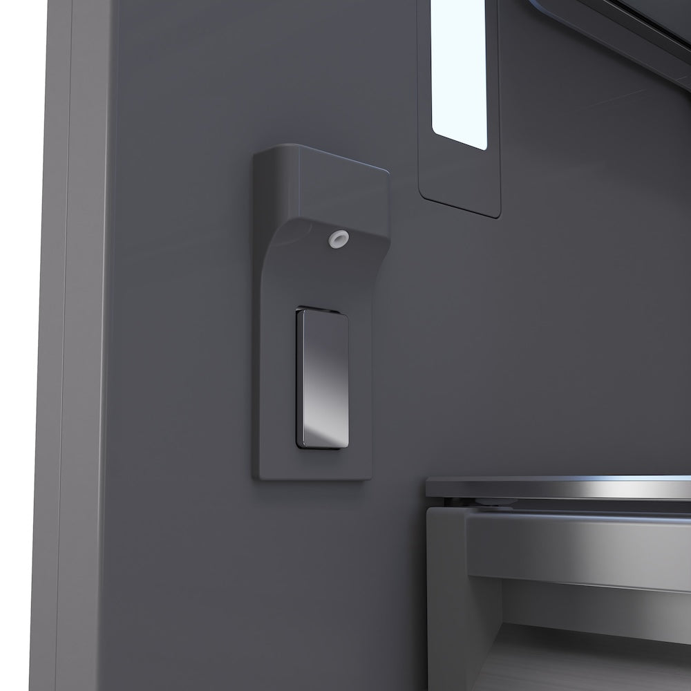 ZLINE Autograph Edition 30-inch refrigerator in stainless steel with graphite gray interior and matte black accents GRBIVZ-304-30MB, view 4