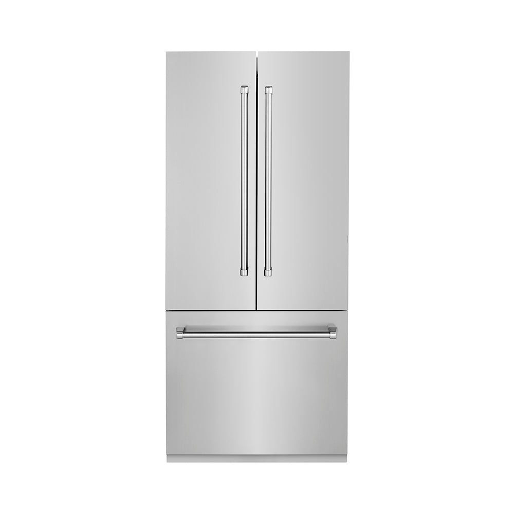 ZLINE 36-inch refrigerator in stainless steel with bright white interior RBIV-304-36, front view