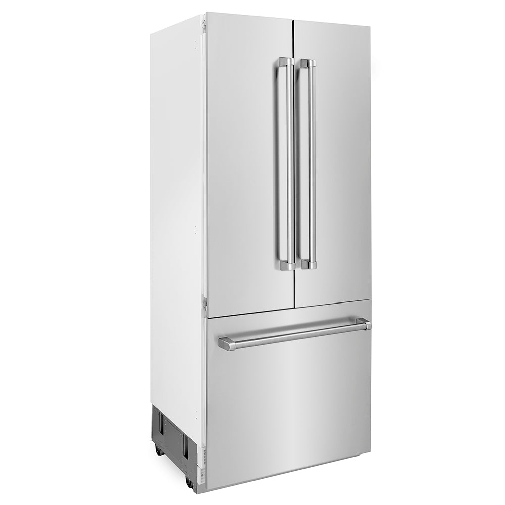 ZLINE 36-inch refrigerator in stainless steel with bright white interior RBIV-304-36, front view