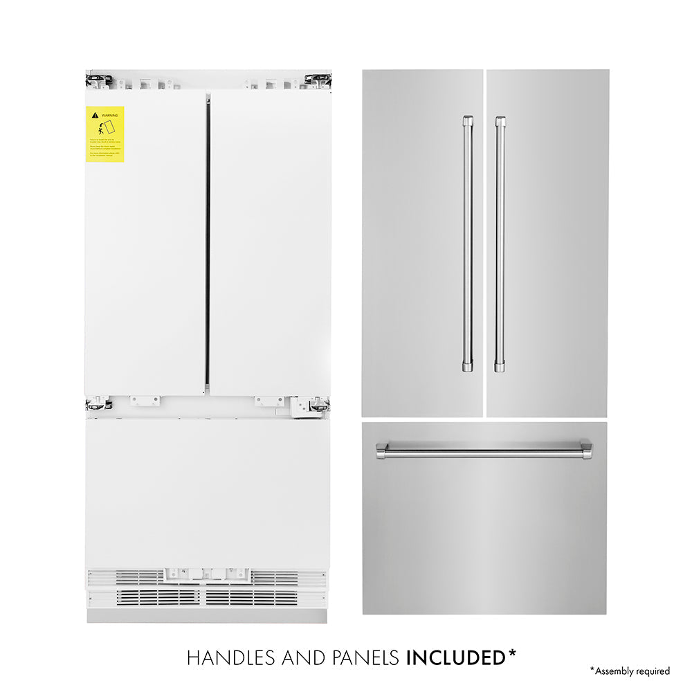 ZLINE 36-inch refrigerator in stainless steel with bright white interior RBIV-304-36, front view