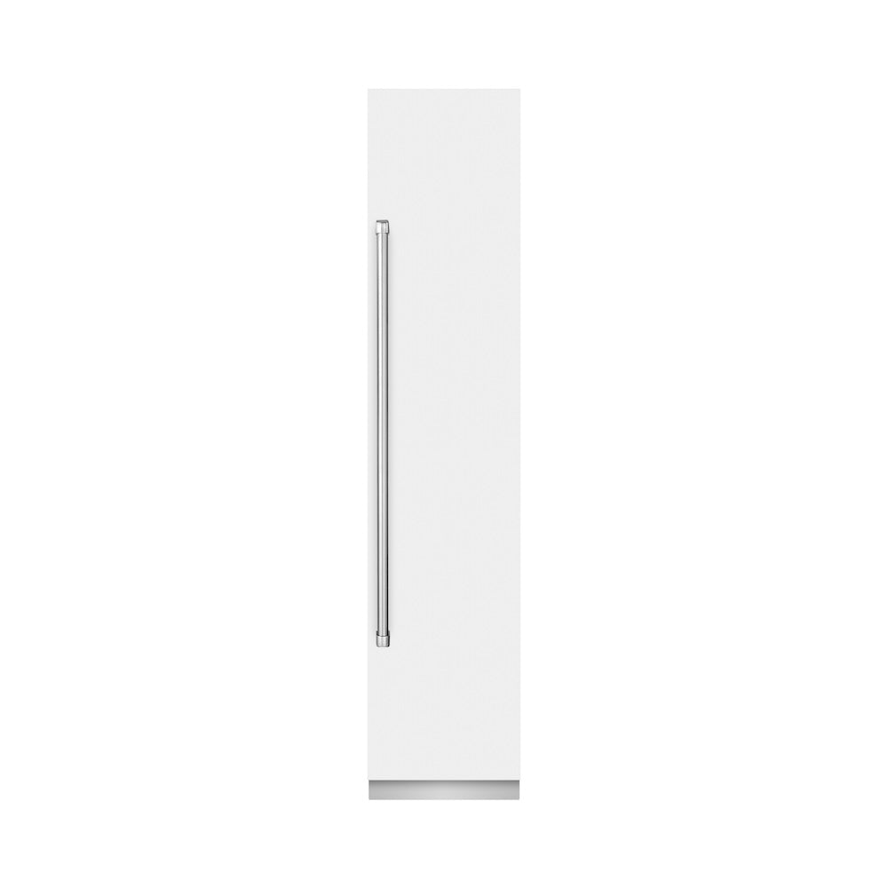 ZLINE 18-inch freezer in white matte with graphite gray interior RCFVR-WM-18, front view