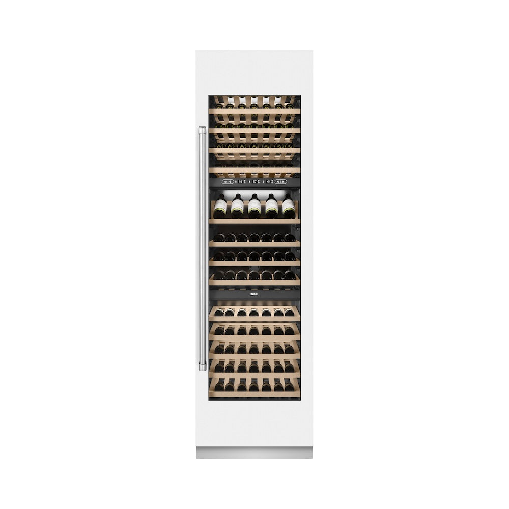 ZLINE 24-inch wine cooler in white matte with graphite gray interior RCWV-WM-24, front view