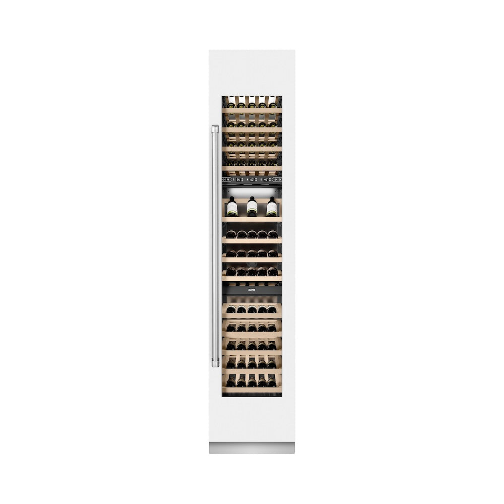 ZLINE 18-inch wine cooler in white matte with graphite gray interior RCWVR-WM-18, front view