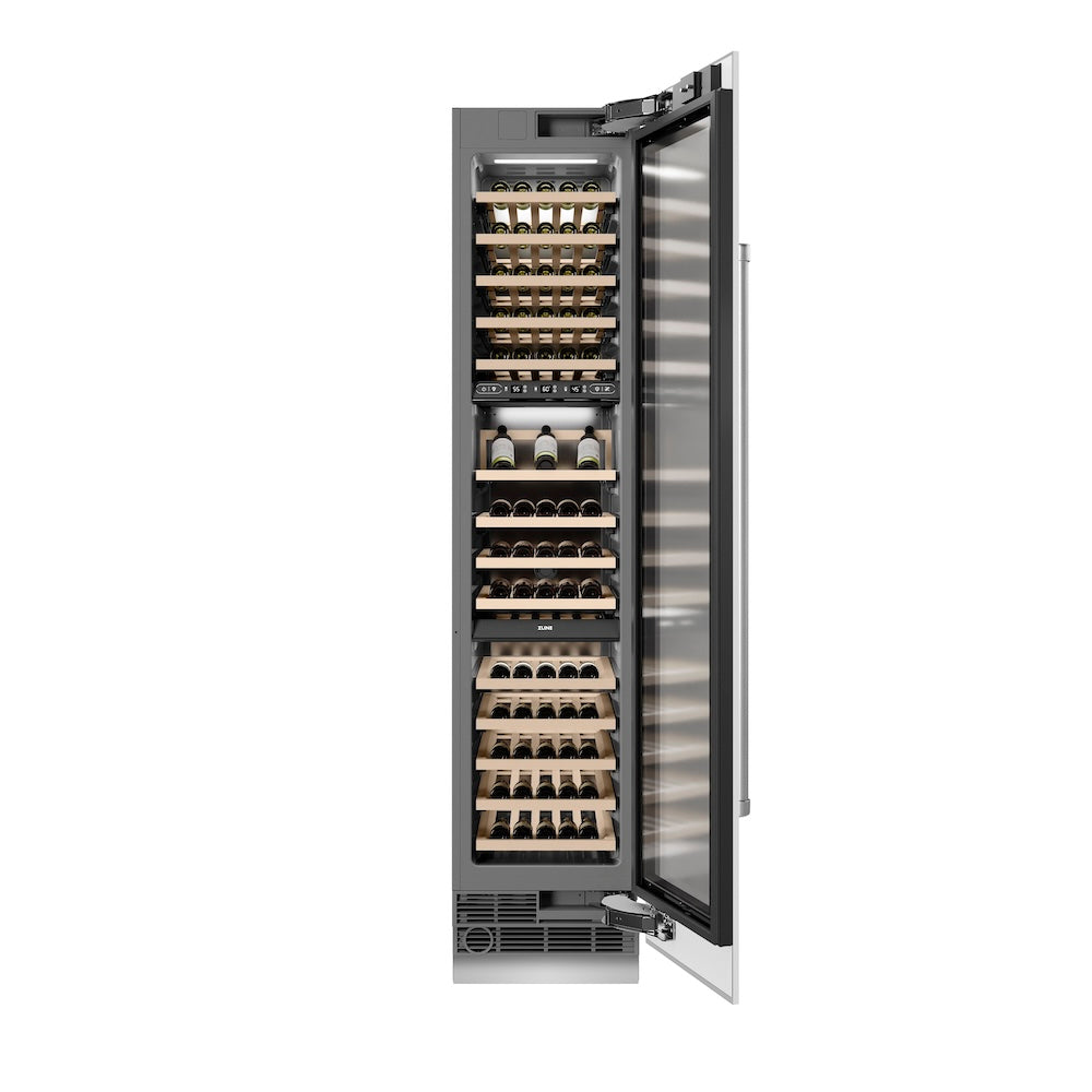 ZLINE 18-inch wine cooler in white matte with graphite gray interior RCWVR-WM-18, front view