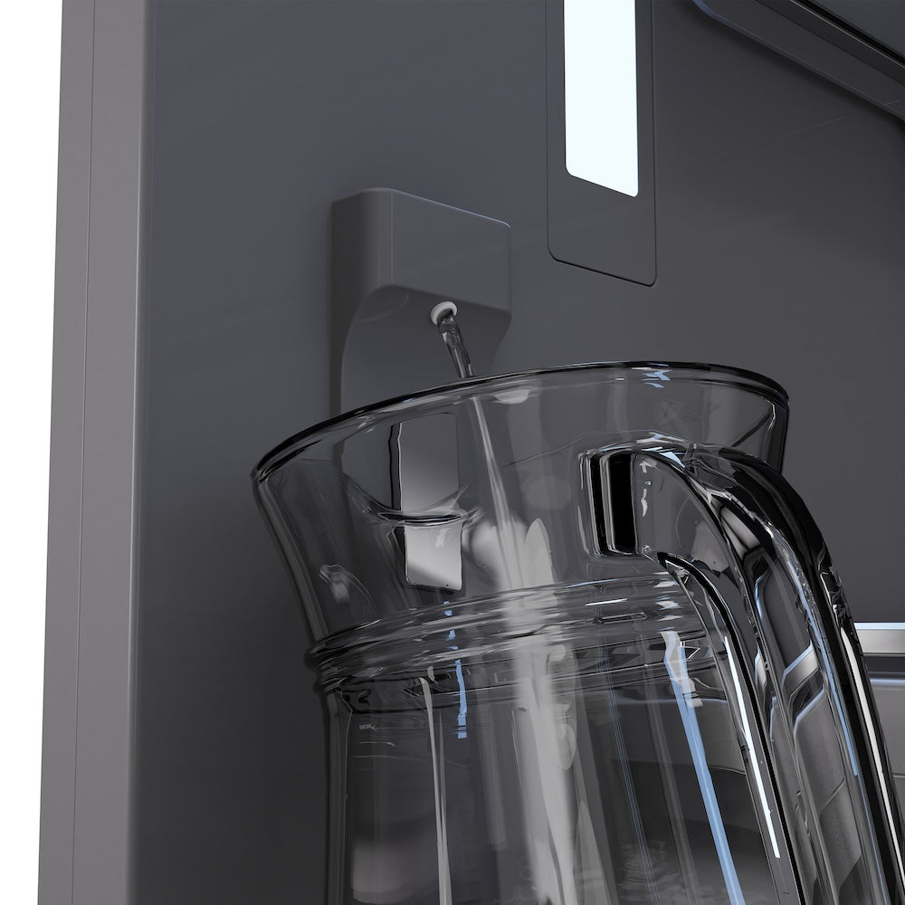 ZLINE Autograph Edition 72-inch refrigerator in white matte with graphite gray interior and matte black accents GRBITZ-WM-72-MB, view 5