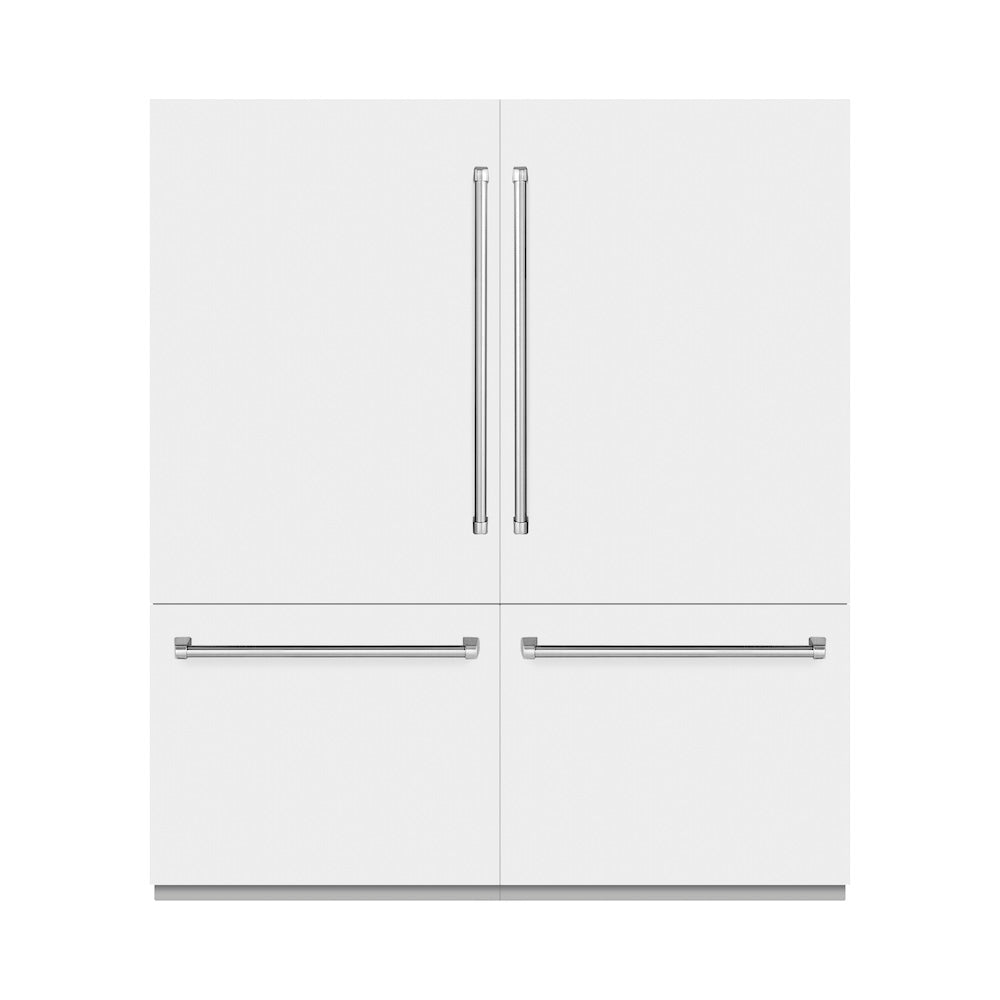 ZLINE 72-inch refrigerator in white matte with bright white interior RBIT-WM-72