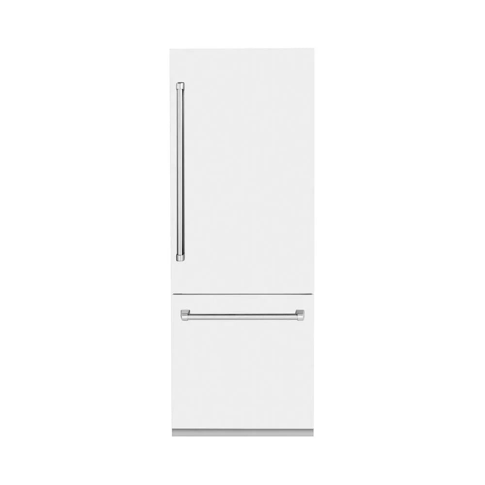 ZLINE 30-inch refrigerator in white matte with bright white interior RBIV-WM-30