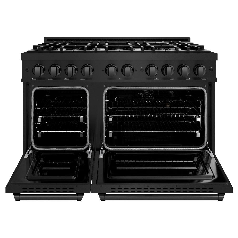 ZLINE Classic 48-inch range in black stainless steel CDRB-48, front view