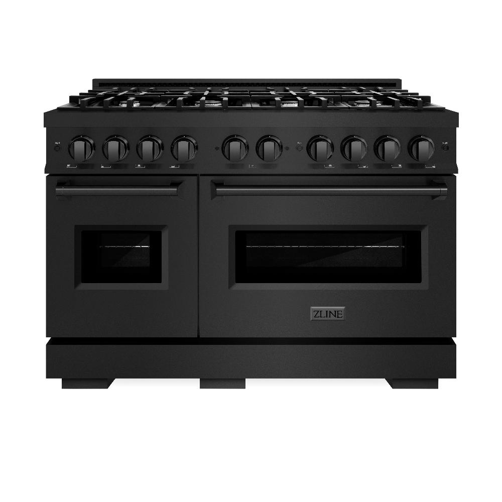 ZLINE Classic 48-inch range in black stainless steel CDRB-48, front view