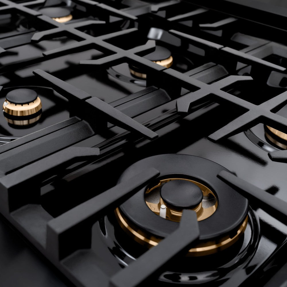 ZLINE Classic 48-inch range in black stainless steel CDRB-BR-48, detail