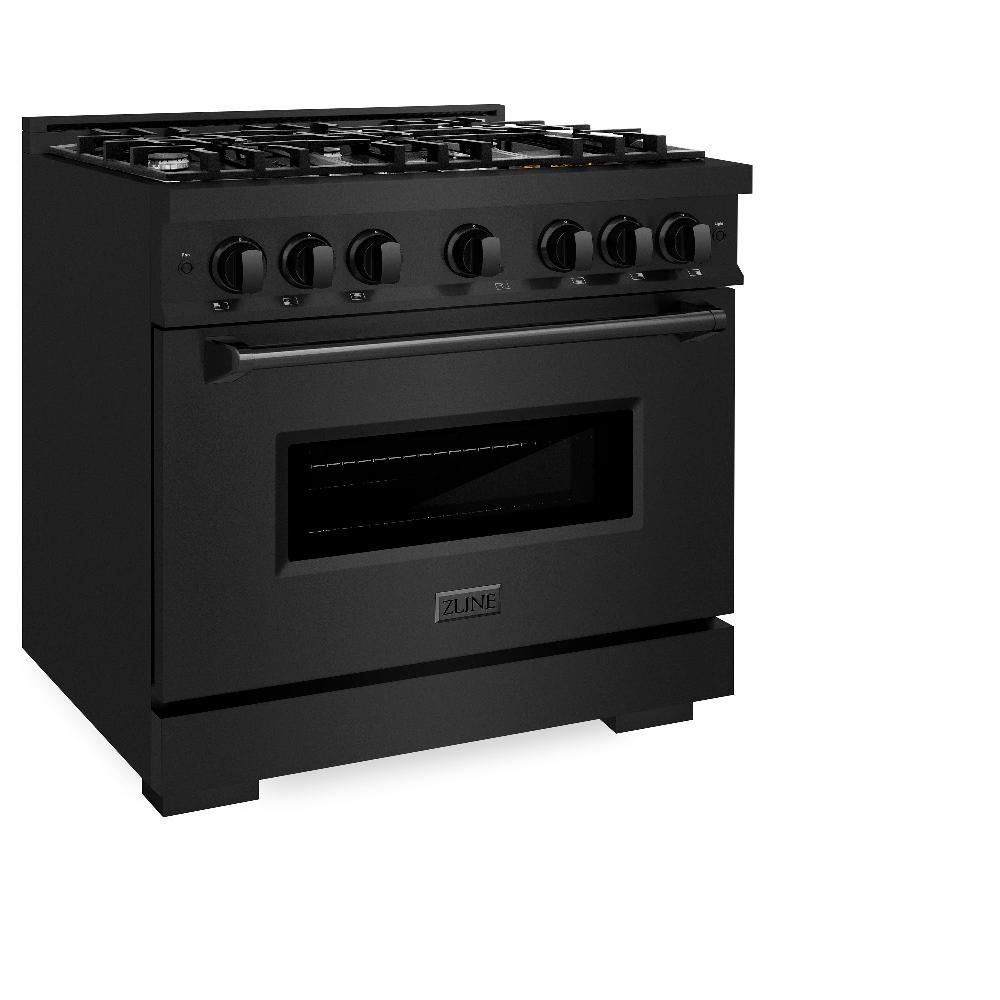 ZLINE Classic 36-inch range in black stainless steel CGRB-36, view 3
