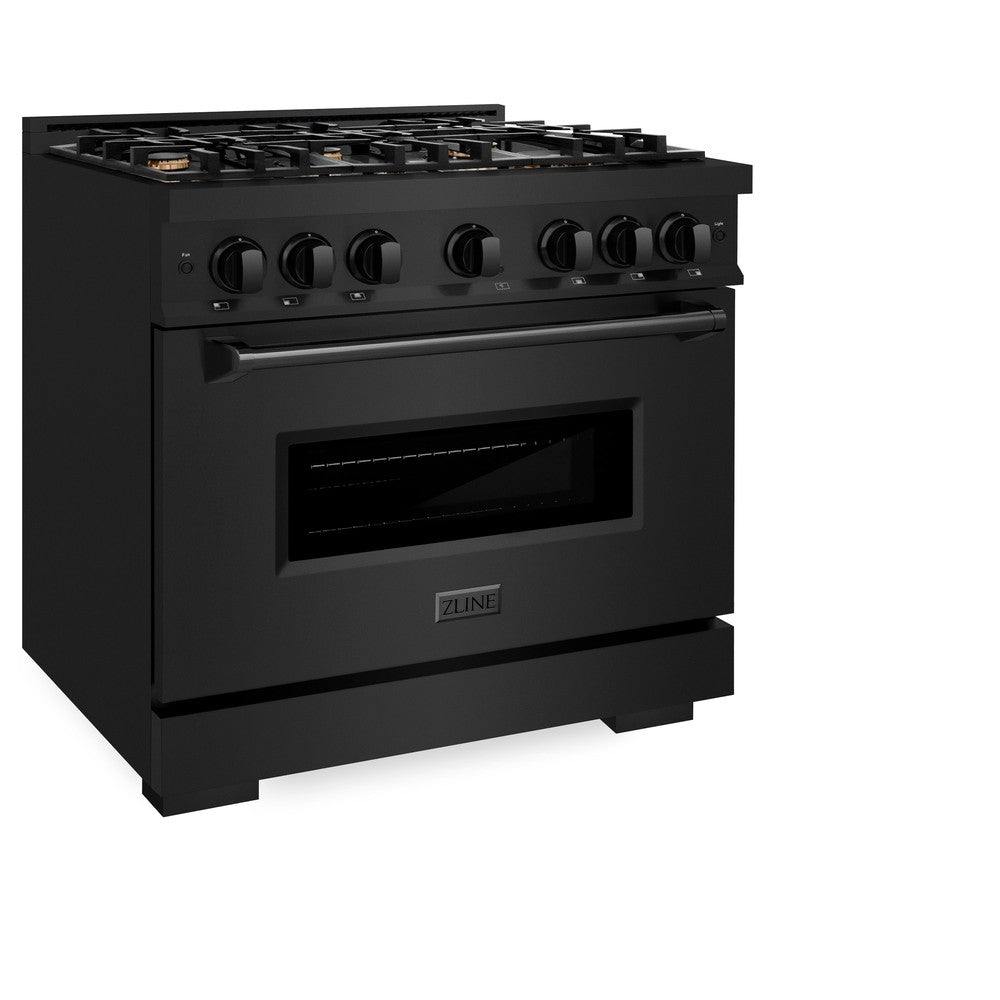 ZLINE Classic 36-inch range in black stainless steel CDRB-BR-36, view 3