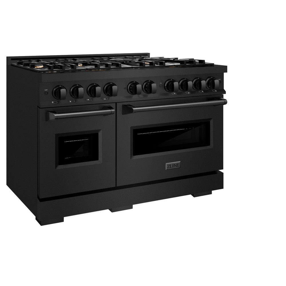 ZLINE Classic 48-inch range in black stainless steel CGRB-BR-48, view 3