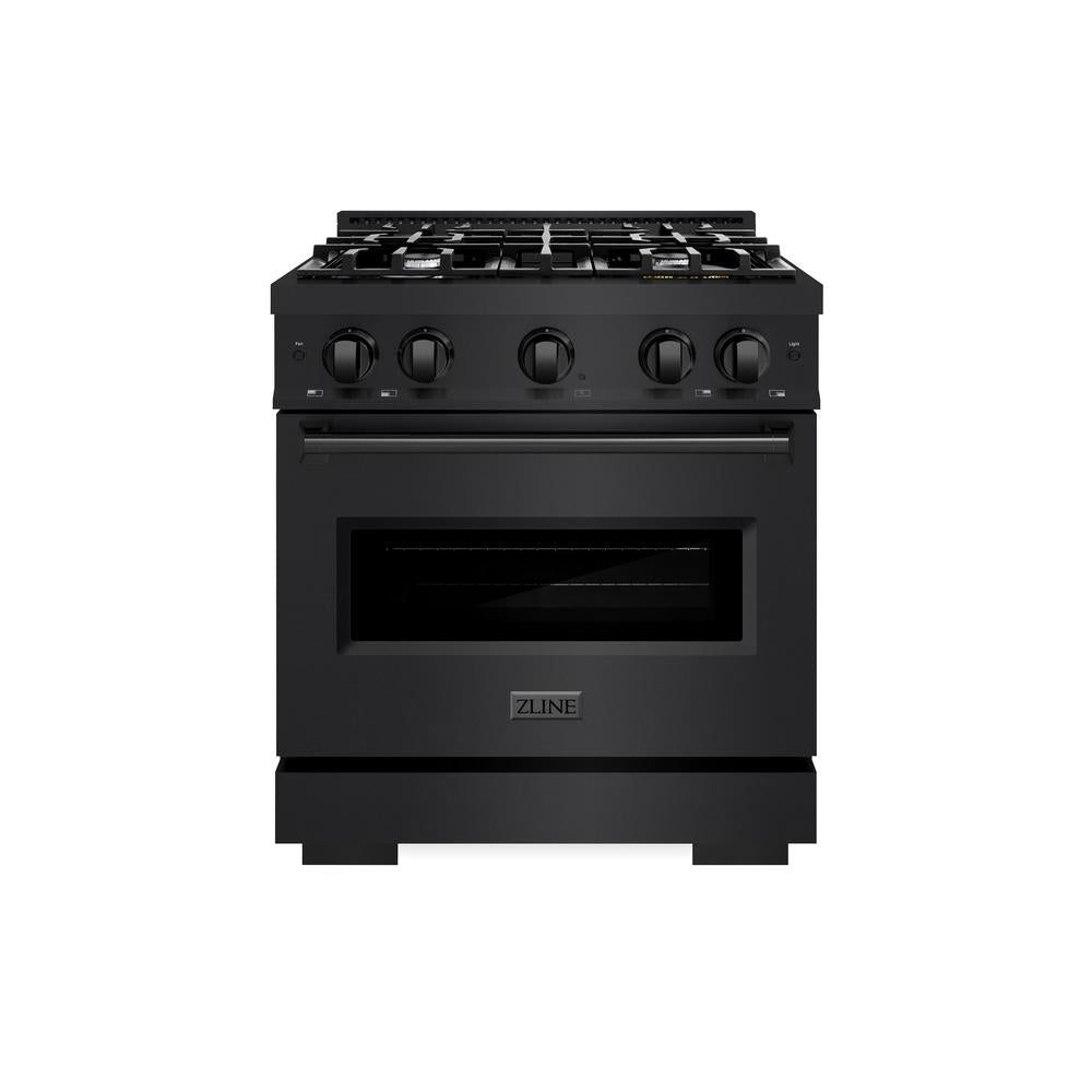 ZLINE Classic 30-inch range in black stainless steel CDRB-30, front view