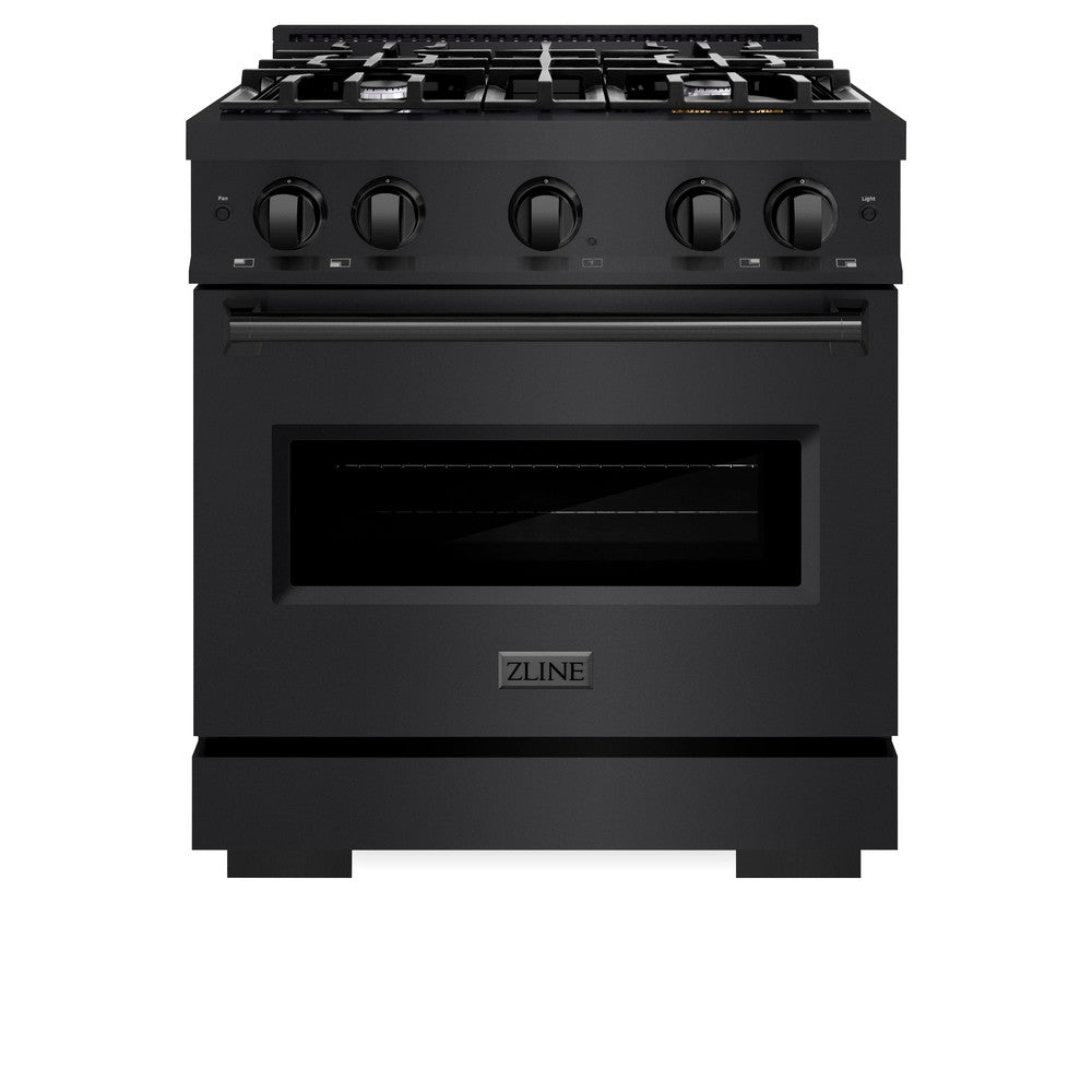 ZLINE Classic 30-inch range in black stainless steel CDRB-30, front view
