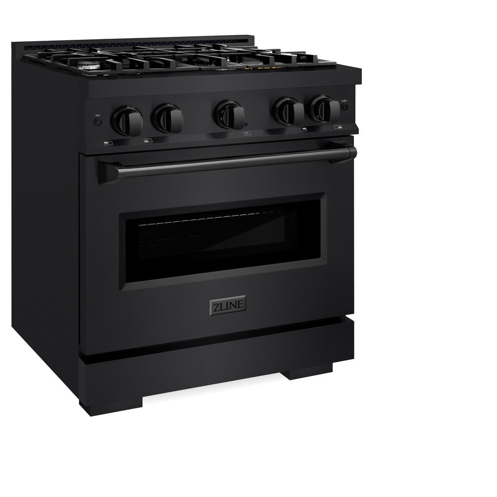 ZLINE Classic 30-inch range in black stainless steel CDRB-30, view 3