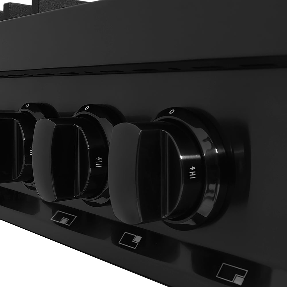 ZLINE Classic 48-inch rangetop in black stainless steel RTB-BR-48, from above
