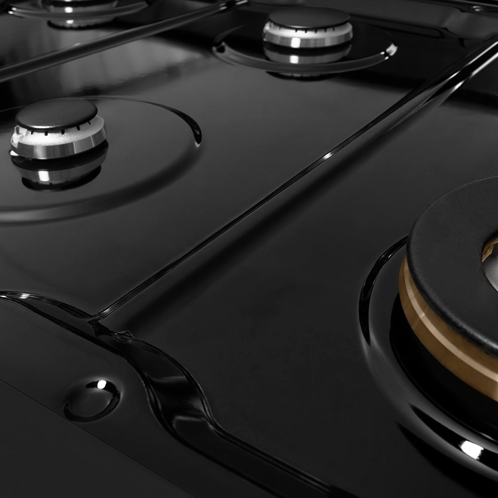 ZLINE Classic 48-inch rangetop in black stainless steel RTB2-48, from above