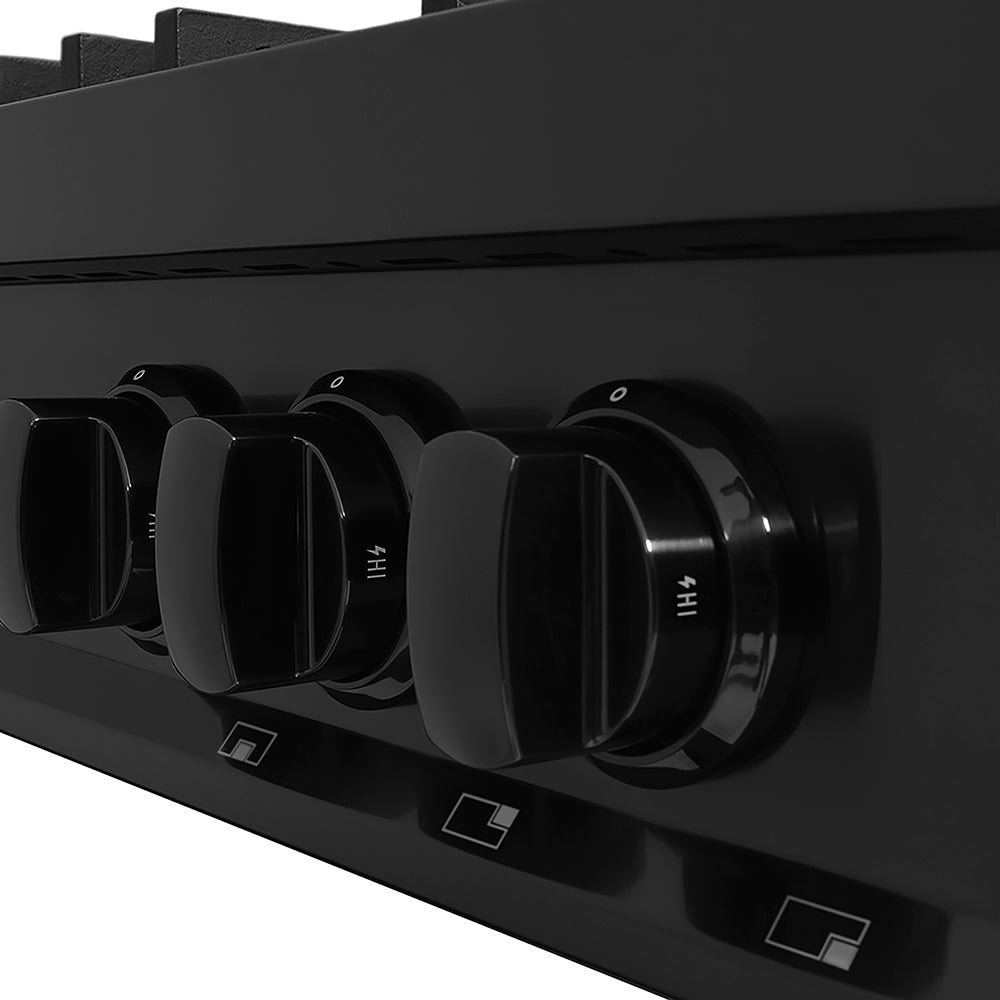 ZLINE Classic 36-inch rangetop in black stainless steel PCRTB-36, from above