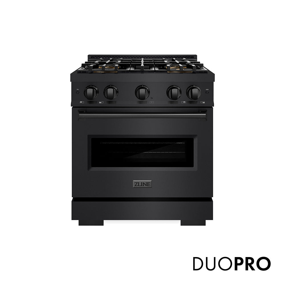 ZLINE Classic 30-inch range in black stainless steel PCDRB-30