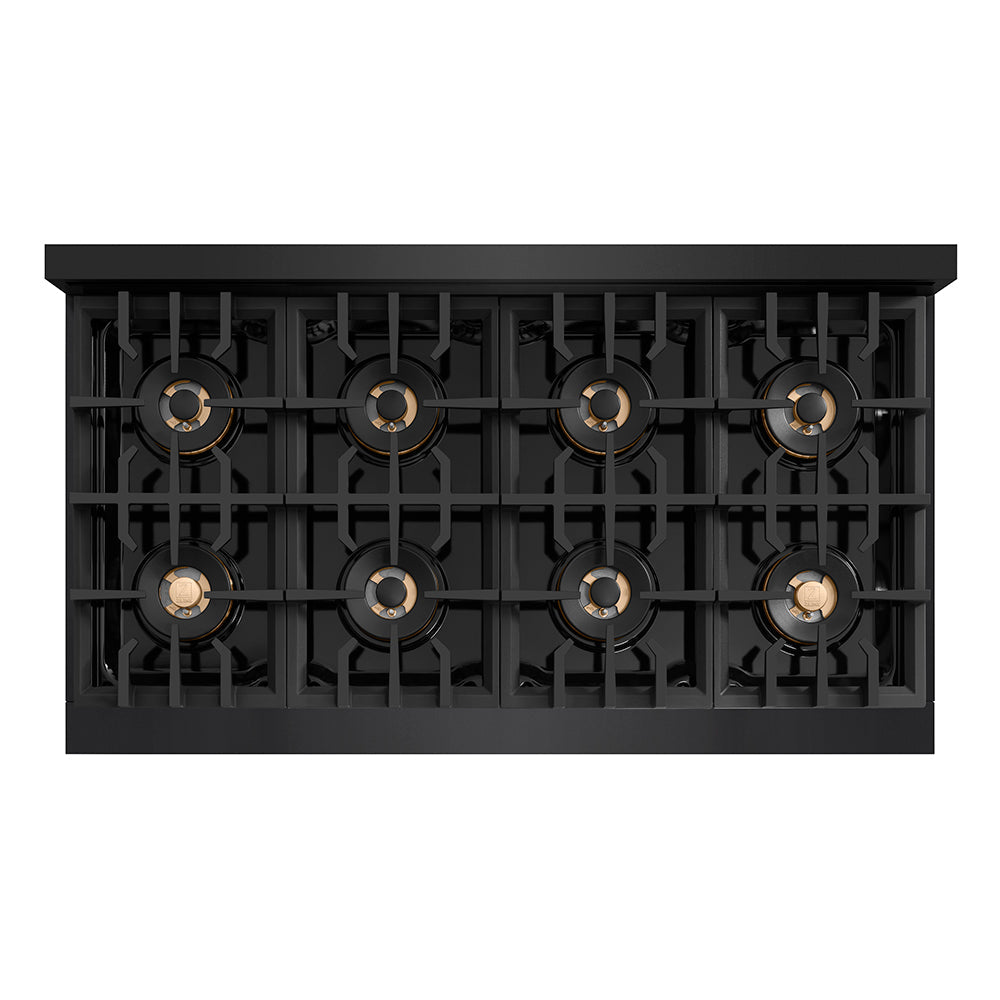 ZLINE Classic 48-inch range in black stainless steel PCDRB-48, from above