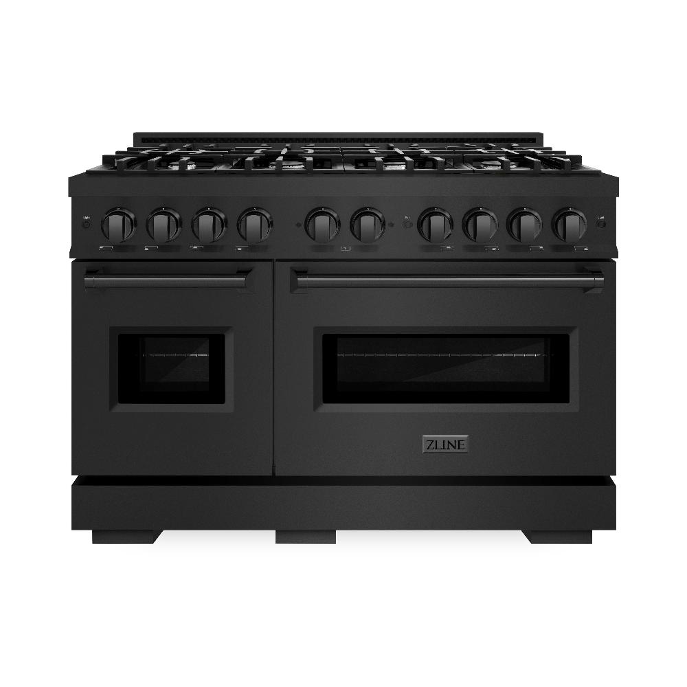 ZLINE Classic 48-inch range in black stainless steel CGRB-48, front view