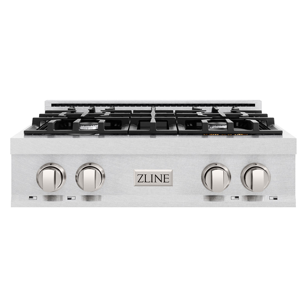 ZLINE Classic 30-inch rangetop in satin stainless steel RTS-30, front view