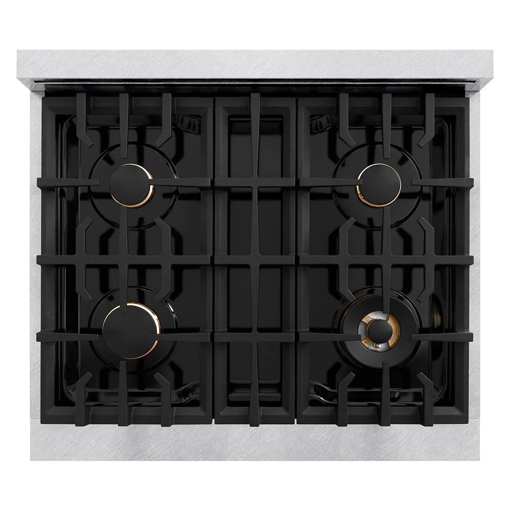 ZLINE Classic 30-inch rangetop in satin stainless steel RTS-BR-30, from above