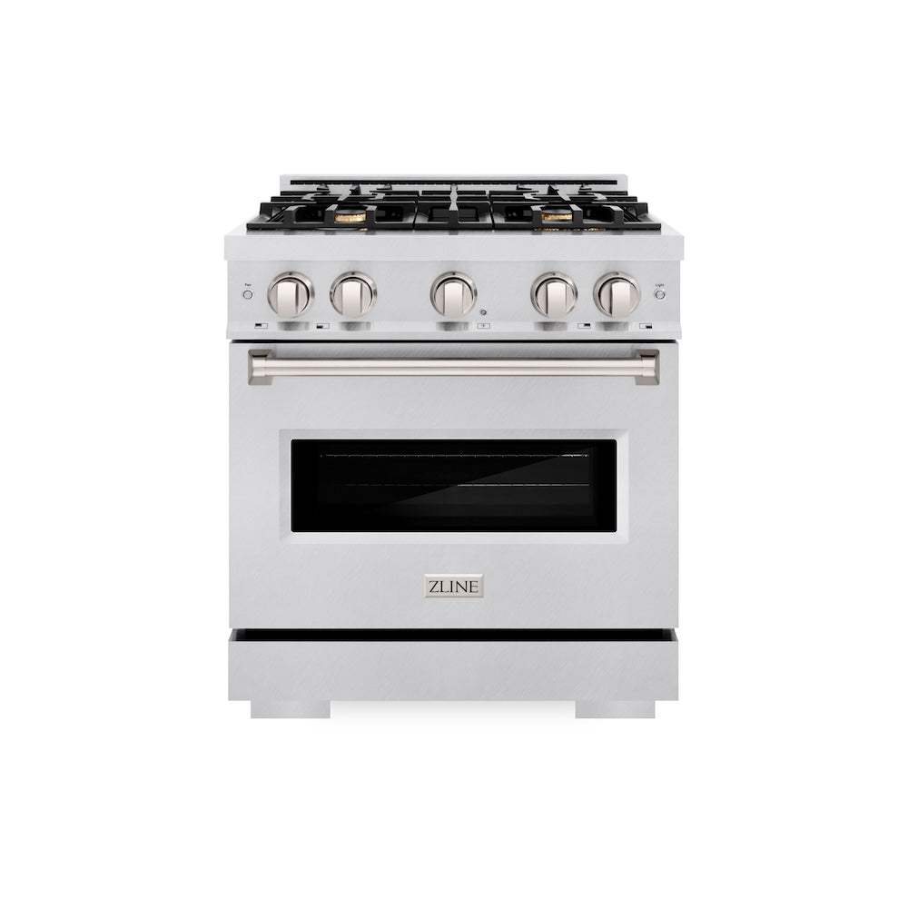 ZLINE Classic 30-inch range in satin stainless steel CDRS-BR-30, front view