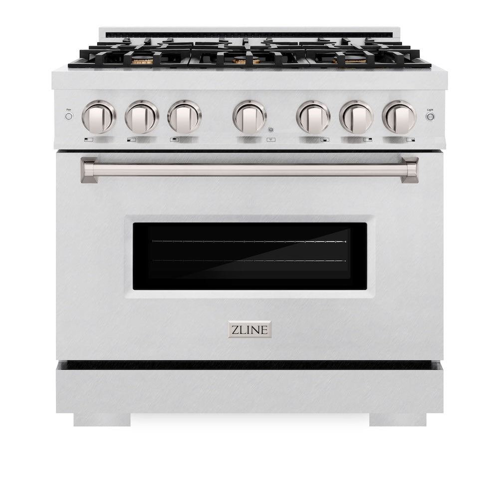 ZLINE Classic 36-inch range in satin stainless steel CDRS-BR-36, front view