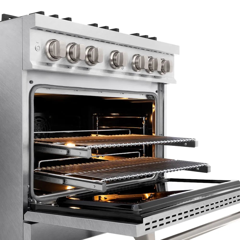 ZLINE Classic 36-inch range in satin stainless steel CDRS-BR-36, detail
