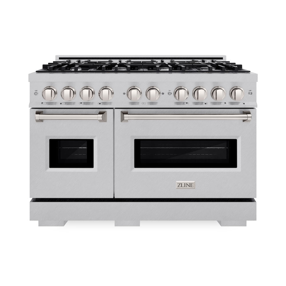 ZLINE Classic 48-inch range in satin stainless steel CGRS-48, front view